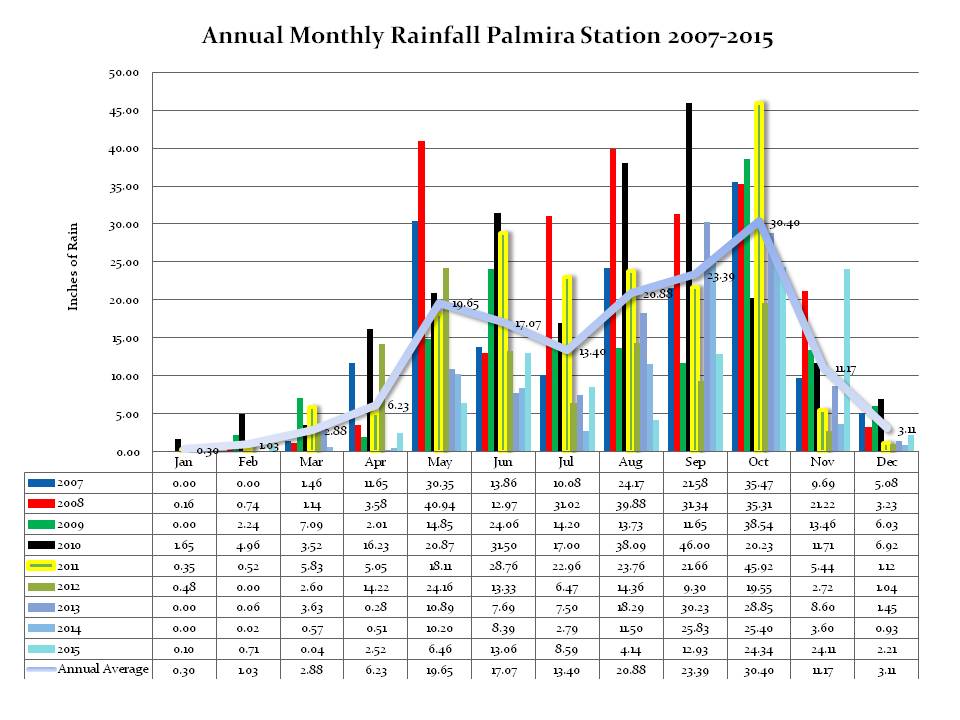 Monthly Yearly Rainfall