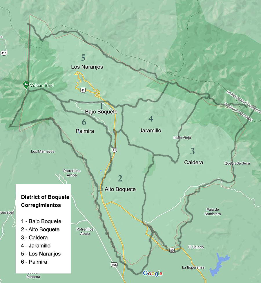 Corregimientors of Boquete